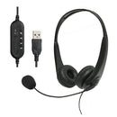 USB Wired Line Control Noise Reduction MIC Headphone for Online Call Center A