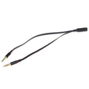3.5mm Stereo Audio 1 Female to 2 Male Headphone Mic Splitter Cable Black