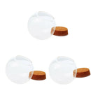 3xGlass Cloche Dome Cover Terrarium Container Mini Display Bell Jar W / Cork