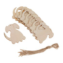 50x Natural Wooden Animal Tree Decoration Unpainted Bauble Memorial Decors