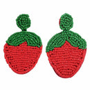 Bohemian Fruit Earrings Red Strawberry Beads Drop Earrings Women'S Jewelry