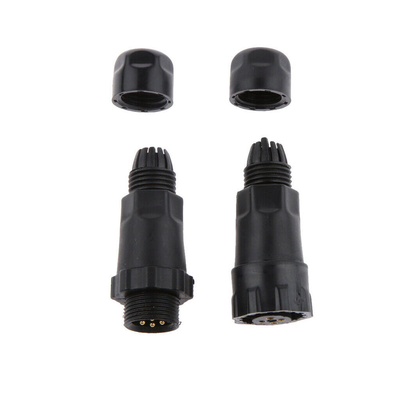 15A 7.5mm IP68 4 Pins Assembled Waterproof Electrical Cable Connector Socket