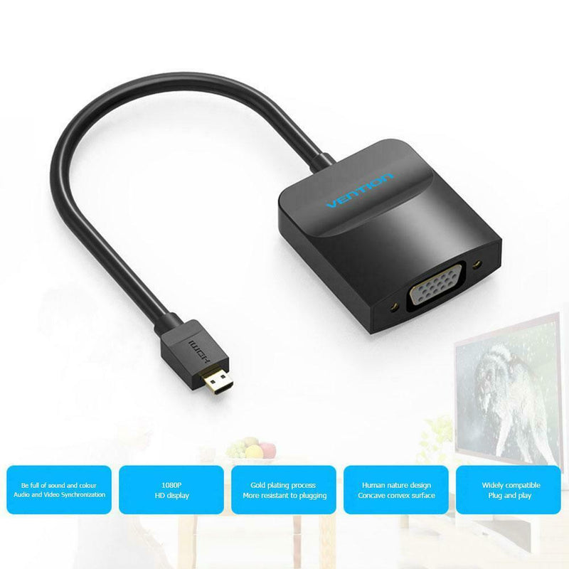 Vention AGBBB Micro HDMI to VGA Converter Adapter 1080P Video for PC Laptop