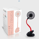 Mini Aromatherapy Clip Fan USB Rechargeable Electric Ventilator (Black)