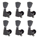 Black Enclosed Guitar Tuning Pegs Tuners for Acoustic Electric Guitars 6R