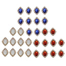 30pcs 3 Colors Rhinestone Cabochons Flat Back Embellishments for Wedding DIY