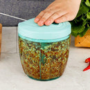 5 Blades Manual Food Vegetable Chopper Shredder Crusher Garlic Processor