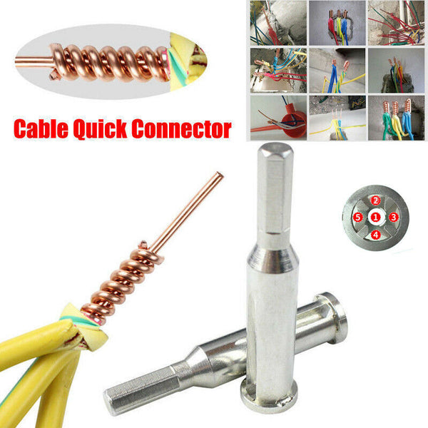 Universal Electrical Cable Twisting Quick Connector Drill Bit Wire Stripper Tool