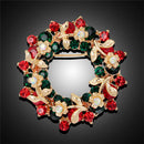 Hot Crystal Jewelry Round Garland Christmas Brooch Pin Party Gifts Santa ClausE|