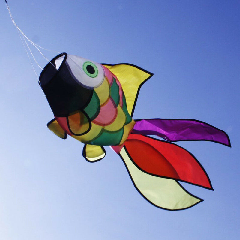 Fish Nylon Kite Tail Windsock Rainbow Outdoor Garden Decor Park Outdoor Toys