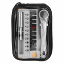 12 in 1 Mini 1/4" Rapid Ratchet Socket Wrench & Screwdriver Bit Set Repair Tools