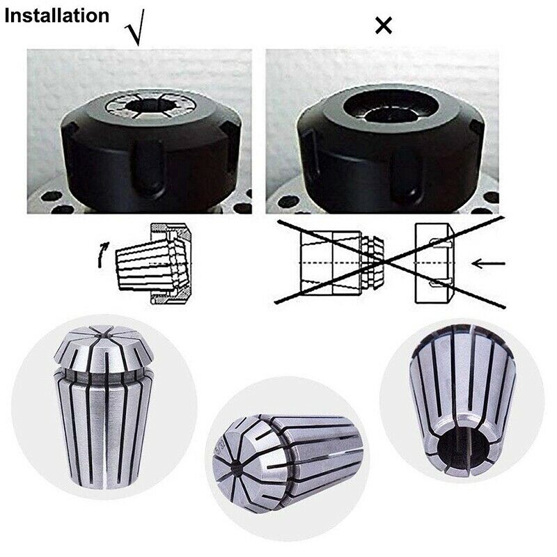 Er16 Spring Collet Chuck Sets,65Mn Spring Steel Precision Collet End Mill H J8W4