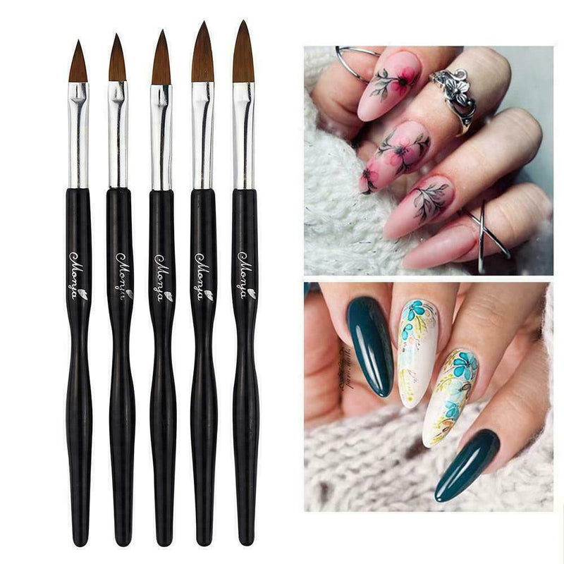 5Pcs/Set Nail Brush Acrylic Nail Art UV Gel Painting Brush DIY Drawing O1Q5