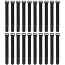 20pcs Fishing Rod Tie Holder Strap Suspenders Fastener Loop Belts (Black)