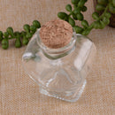 Small Heart Shaped Clear Glass Storage Jars Bottle Container w/ Cork Stopper