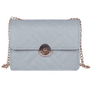 Fashion Women Messenger Shoulder Bag Leather Flap Crossbody Handbag (Grey)