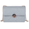 Fashion Women Messenger Shoulder Bag Leather Flap Crossbody Handbag (Grey)