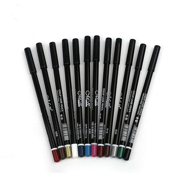 3in1 12 Colors Eyeliner Pencil Waterproof Eyebrow Pen Lip Stick Eyes Makeup