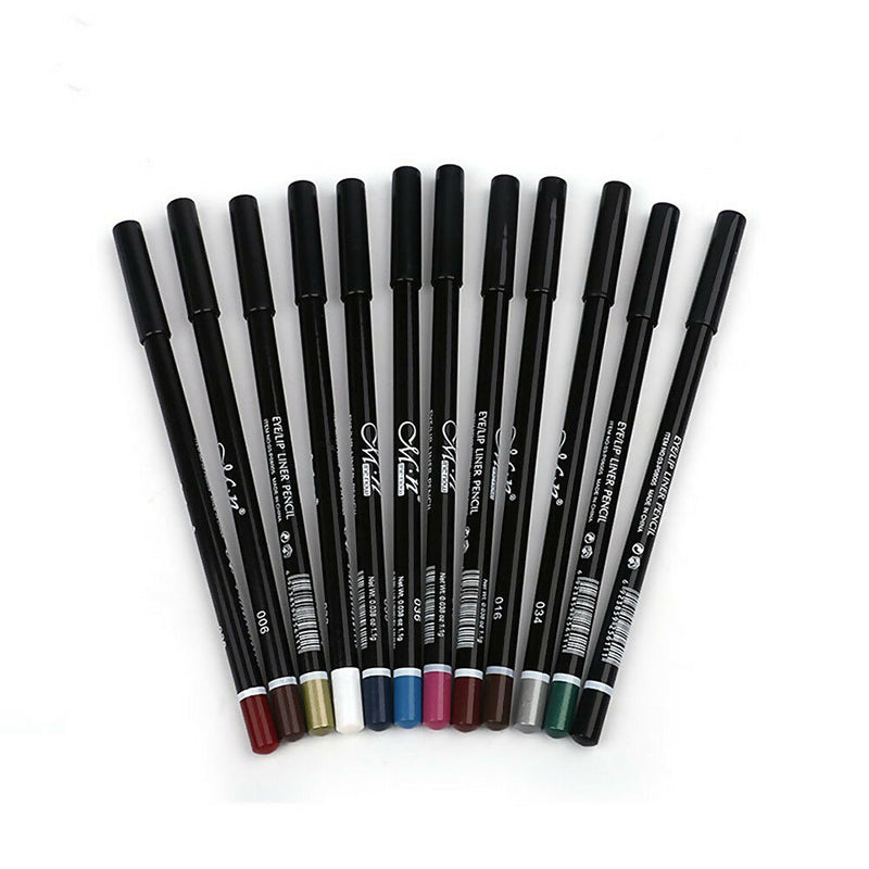 3in1 12 Colors Eyeliner Pencil Waterproof Eyebrow Pen Lip Stick Eyes Makeup