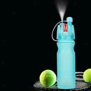 Blue Plastic Water Bottle Spraying Bottle Travel Yoga Camping Cycling 600ml