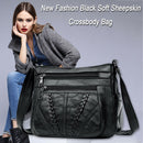Fashion Sheepskin Crossbody Bag Women Multi Pocket Shoulder Messenger Bags