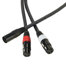 5Pin Male to Dual 3Pin Female 2CH Camera Audio Cable Flexible XLR Plug Lead