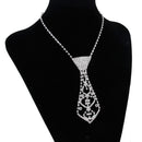 Crystal Diamante Necktie Tie Choker Bib Necklace WEDDING PROM Dancer Jewelry