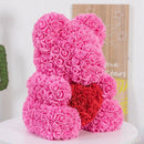 Love Heart Teddy Bear Artificial Flowers Soap Rose Flower Artificial Christ