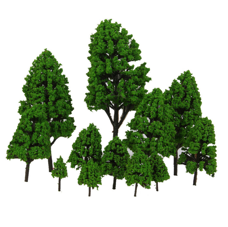 24x Light/Dark Green Poplar Trees 2.5-16cm Train Rainway Layout Park Scene