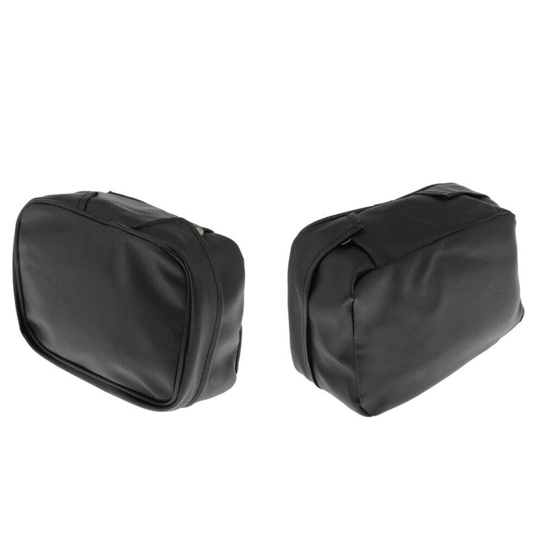 2 Pieces Black Motorcycle Rear Back Seat Waterproof Luggage Carrying Bag Tool