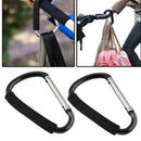 2Universal Large Buggy Mummy Clip Pram Pushchair Shopping Bag Hook Carabiner LJ