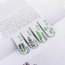 4pcs/set Green Plant Magnetic Bookmark Book Marker Page Clip Office Supplies New