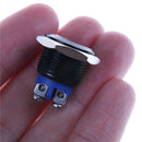 1PC 16mm Stainless Steel Black Waterproof Starter Switch Momentary Button FT