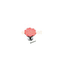 Home Ceramic Plum Blossom Cabinet Knob Door Bin Cupboard Drawer Pull Handle -Red