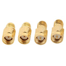 4 Pcs SMA Male Plug (Pin) To RP-SMA Female (Pin) Coupling Nut Connector