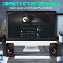 PC Surround Sound System LED Speakers Gaming Deep Bass Desktop Computer USB I3U0
