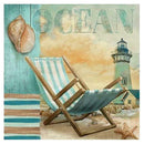 5D DIY Full Drill Diamond Painting Sea Beach Chair Cross Stitch Embroidery