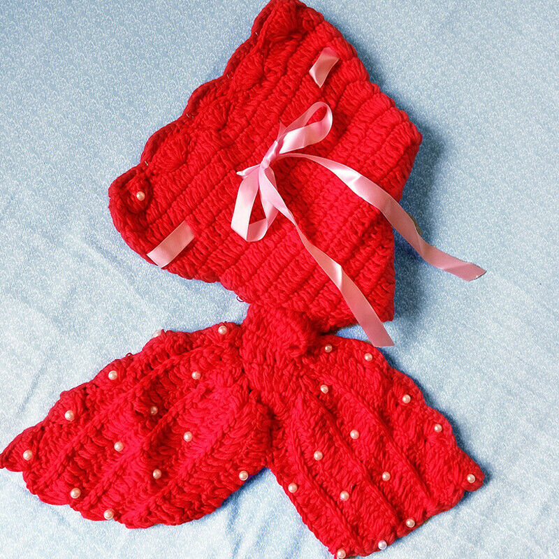 Baby Hat Mermaid Newborn Photography Props Girls Crochet Knitted Cap Hand-w