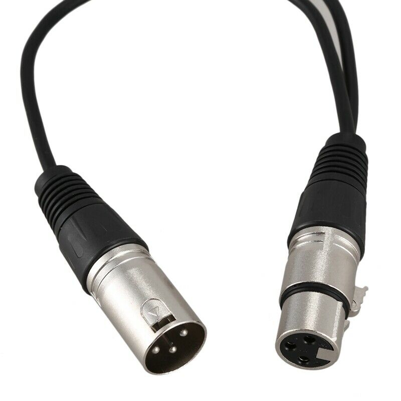New 3pin XLR FEMALE jack to dual 2 MALE plug Y SPLITTER cable adaptor 1 ft