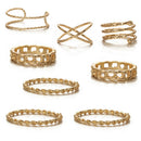 8pcs Multilayer Twist Women Knuckle Rings Women Charming Wedding Jewelry