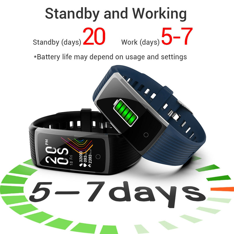Smart Watch Fitness Tracker Sports Bracelet Heart Rate Monitor Women Black