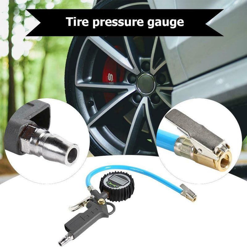 Car Motorcycle Digital LCD Display Tire Inflator Gun Car Tire Pressure Gauge