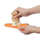 3 Pcs Bamboo Dish Brush Mini for Kitchen Sink Vegetable Cleaning Pans Scrub