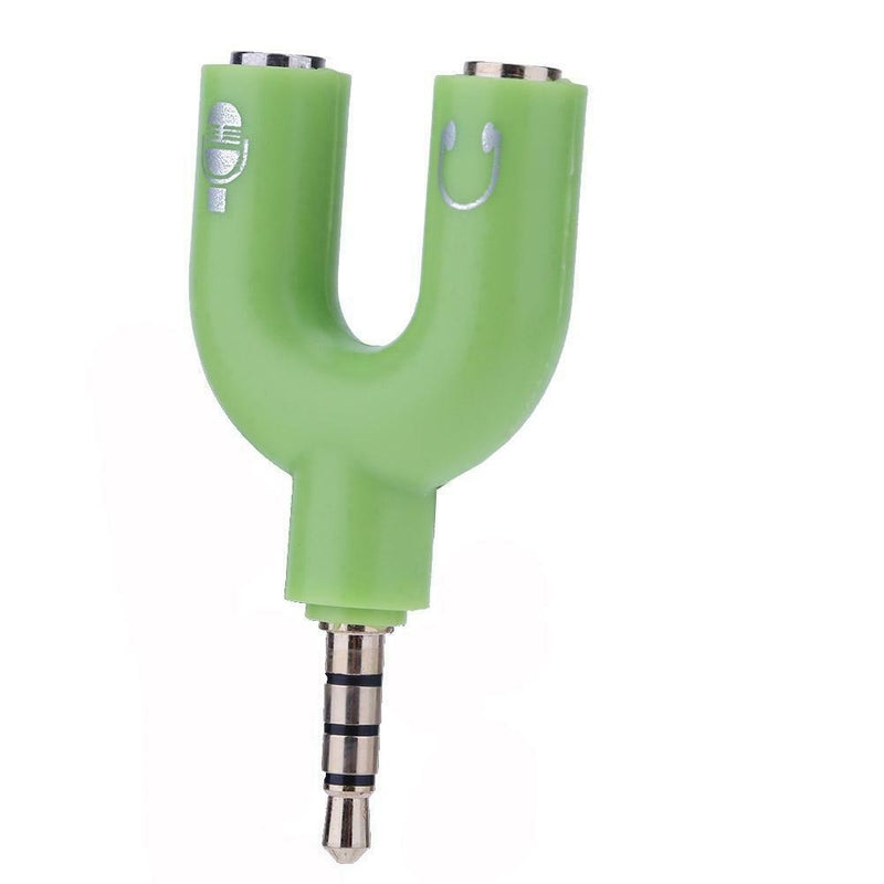 3.5mm Stereo Audio Jack Earphone Headphone 2 Way U Splitter Adapter