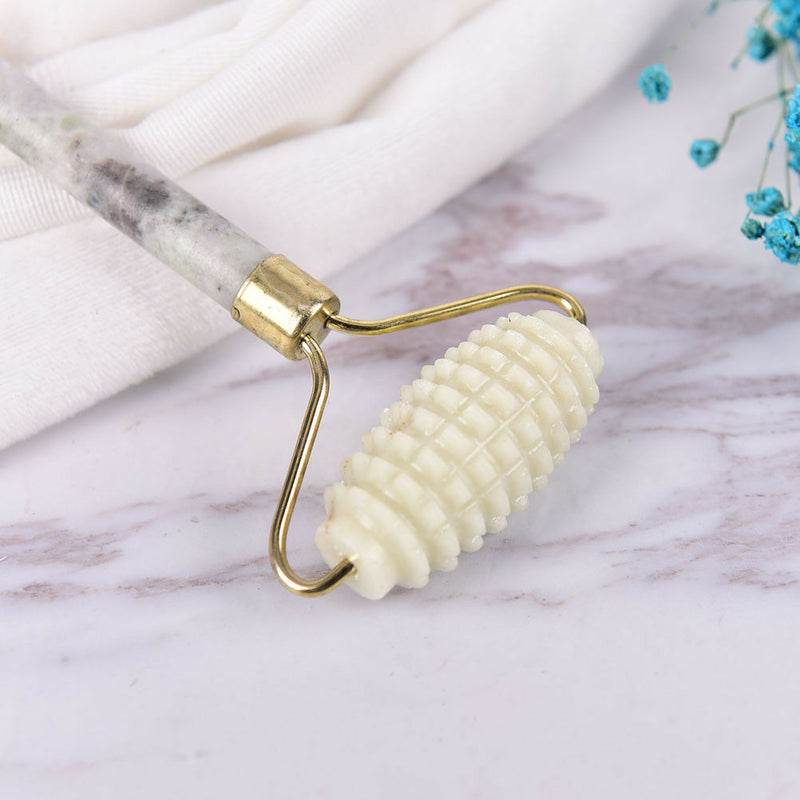 1xNatural Jade Stone Face Massager Roller Spa Head Neck Facial Beauty Tool  Kw