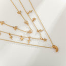 Star Moon Pendant Clavicle Chain Women Multilayer Necklace Jewelry Gift