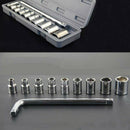 10 x Wrench Spanner Set 8-24mm Chrome Plated Vehicle Rod Sleeve Repair Tools