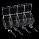 Seasoning Rack Spice Pots 4 Piece Storage Container Condiment Jars with Spoo Ew