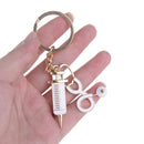 1Pcs needle medical box charm keychain key ring doctor nurse keyring key chai OZ