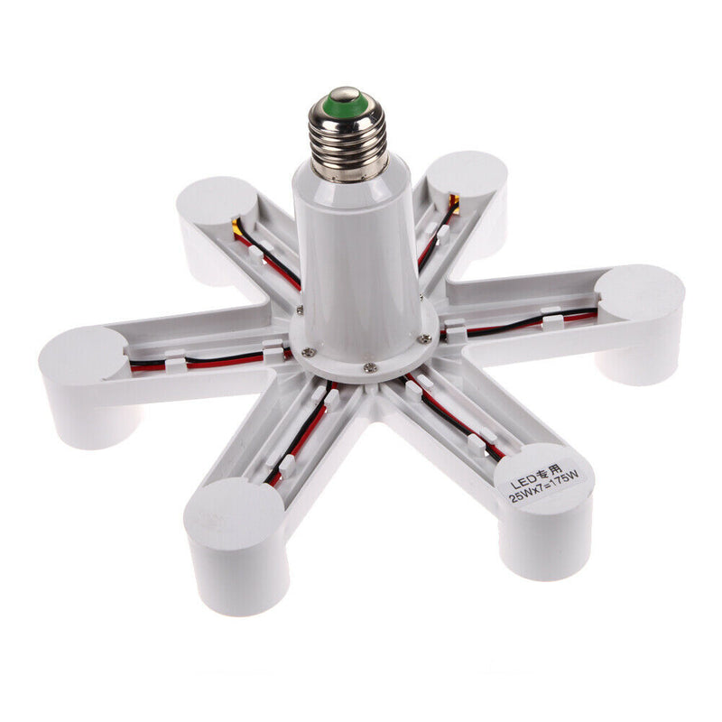 1 to 7 E27 Energy Saving LED Light Lamp Bulb Base Socket Splitter Holder Ada A